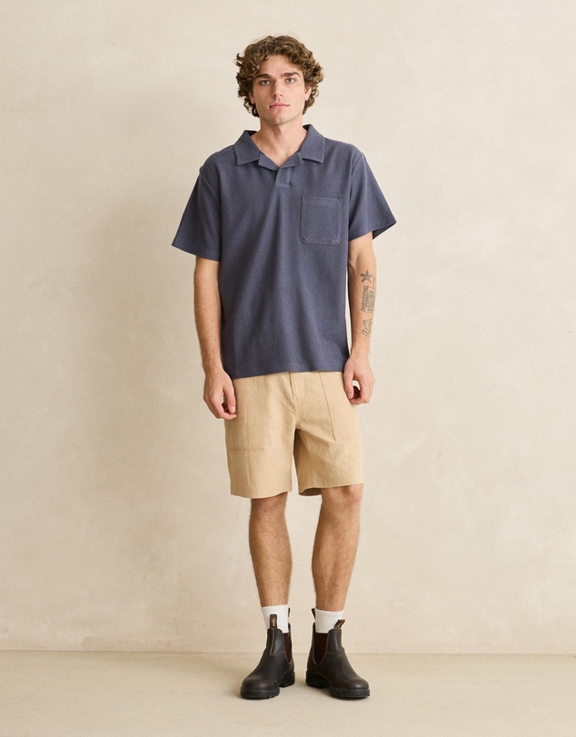 Rhythm - Worn Path Textured Linen Shorts