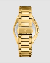 Maserati - Maserati Velocita 43mm Chrono Blue Dial Gold Stainless Steel Strap Watch