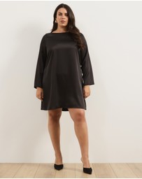 Atmos&Here Curvy - Mirelda Satin Lace Mini Dress