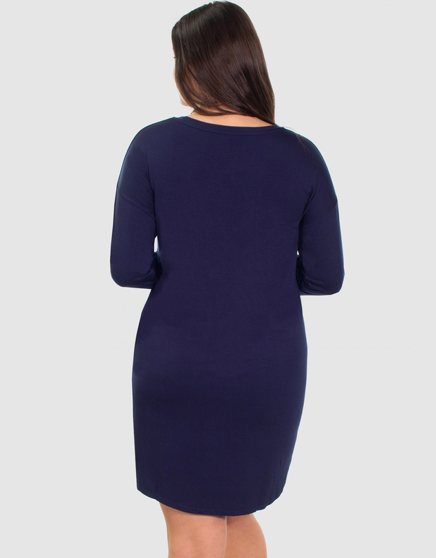 B Free Intimate Apparel - Bamboo Long Sleeve Relaxed Fit Dress