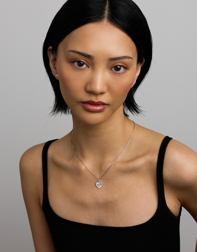 Michael Hill - 21 Sunray Heart Pendant with Cubic Zirconia in Sterling Silver