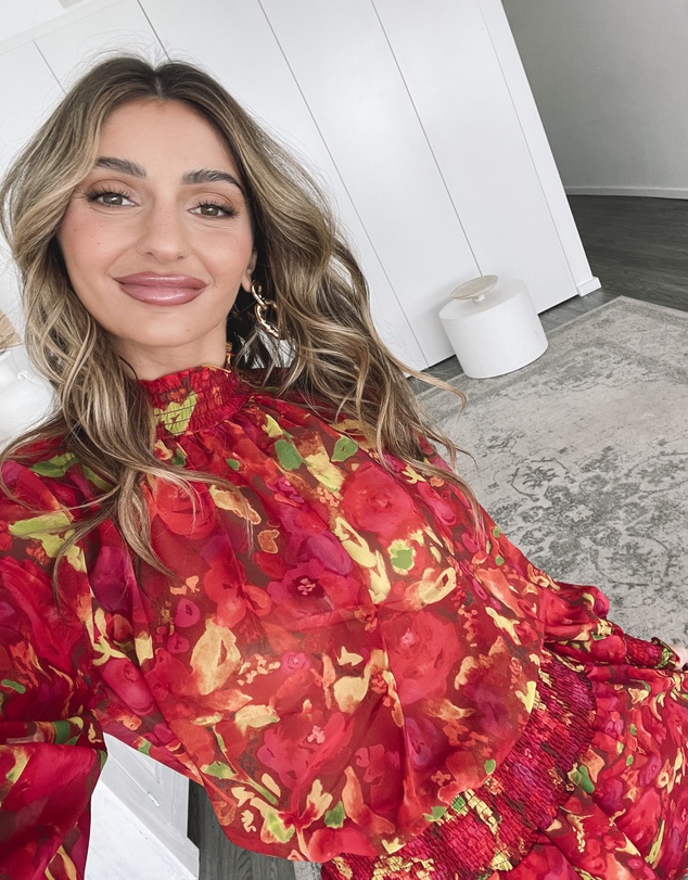 Esther & Co - Neary Dress - Red Watercolour