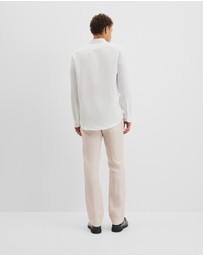 Country Road - Long Sleeve Slim Linen Cotton Shirt