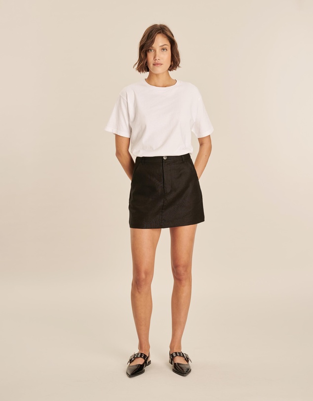 AERE - Joni Tailored Linen Mini Skirt