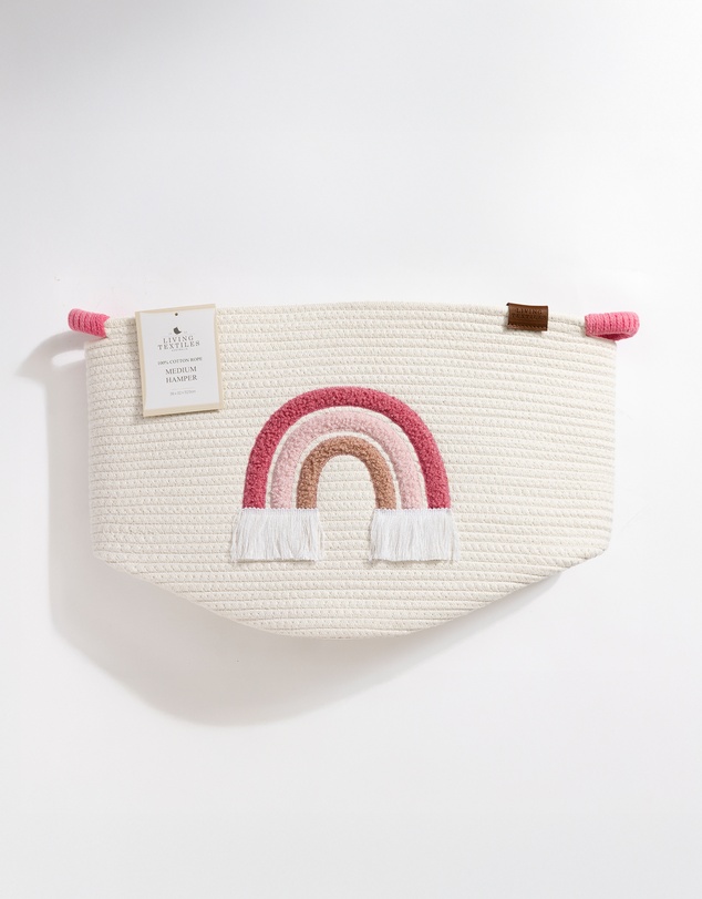 Living Textiles - Cotton Rope Embroidered Hampers - Rainbow