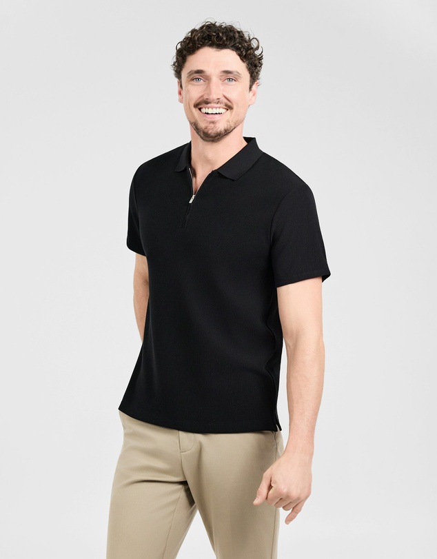 Tarocash - Javier Textured Zip Polo