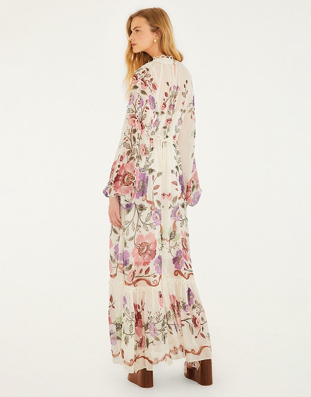Farm Rio - Rococo Flowers Cream Maxi Dress