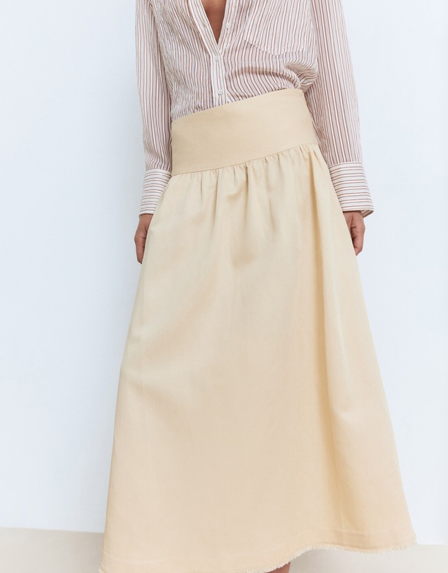 M.N.G - Midi Skirt With Frayed Ends