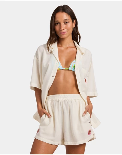 Roxy - Womens Hibiscus Elastic Waist Shorts