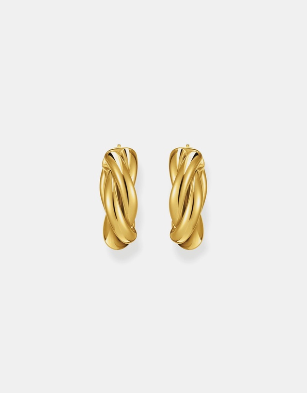 THOMAS SABO - Hoop earrings in intertwined design gold