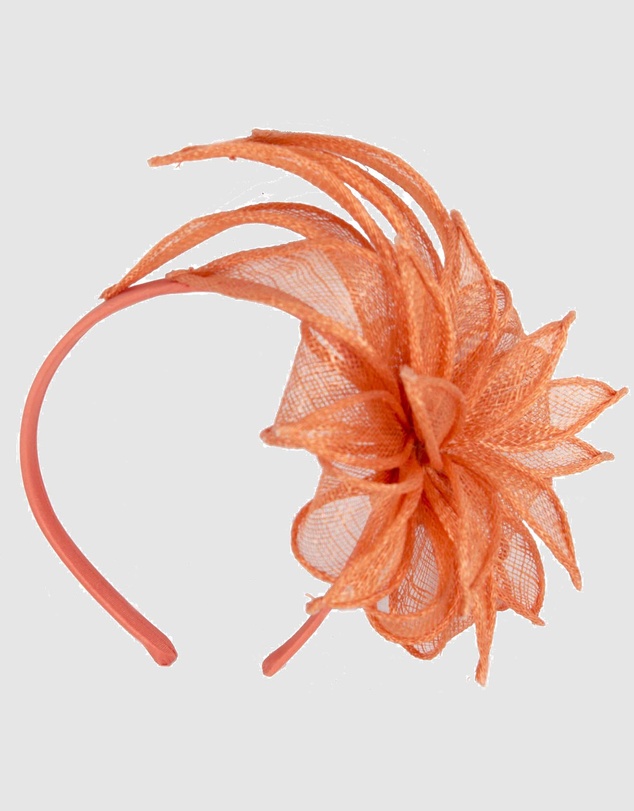Max Alexander - Flower Orange Sinamay Fascinator Headband