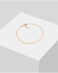 Elli Jewelry - Anklet Coin Trend Timeless Adjustable in 925 Sterling Silver Gold Plated