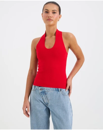 Calli - Jamie Sculpt Knit Halter Top