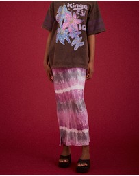KINGA CSILLA - Purple Wave Column Skirt