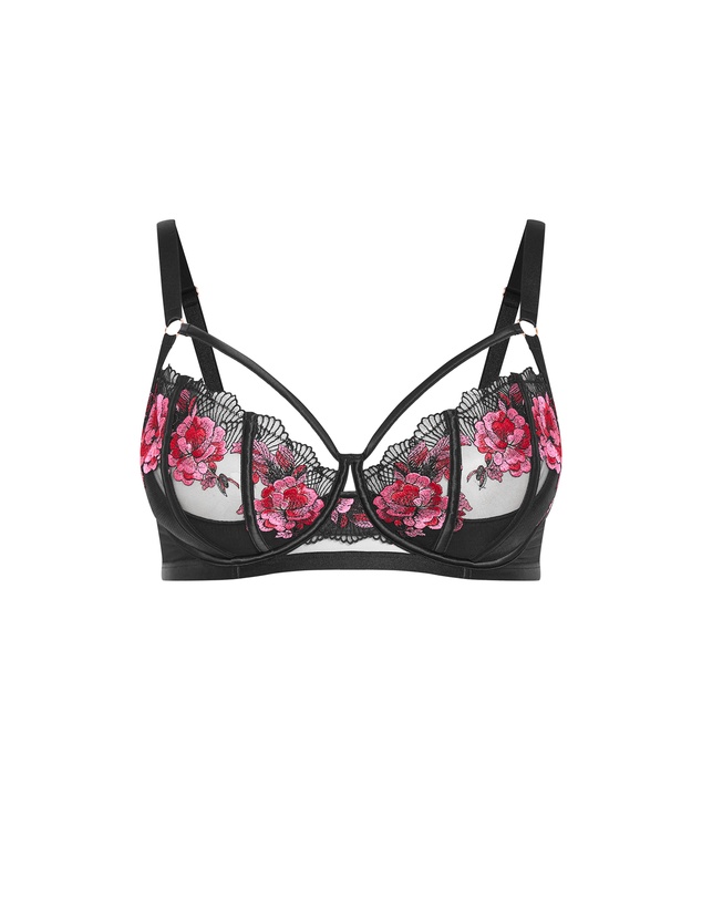 City Chic - Plus size Serena Demi Underwire Bra - pink flamenco
