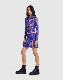 Neon Hart - Holly Printed Mesh Long Sleeve Top