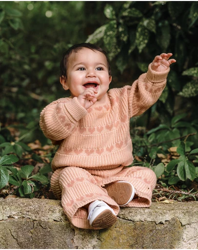 Kynd Baby - Knit Jumper in Pink Heart