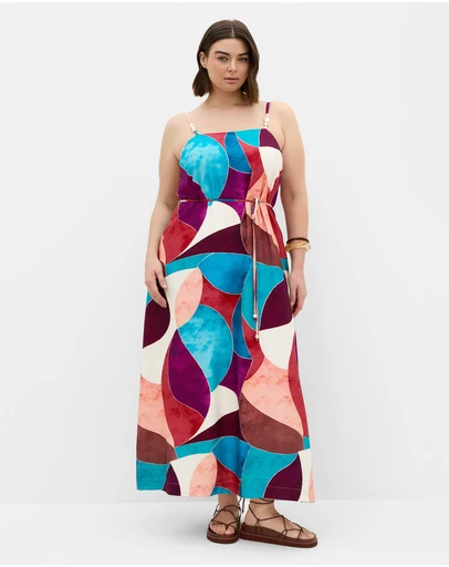 City Chic - Lexi Geometric Print Maxi Dress