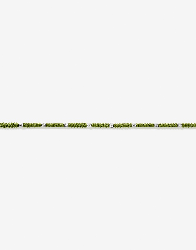 Michael Hill - Pistachio Green Cord Bead Bracelet in Sterling Silver