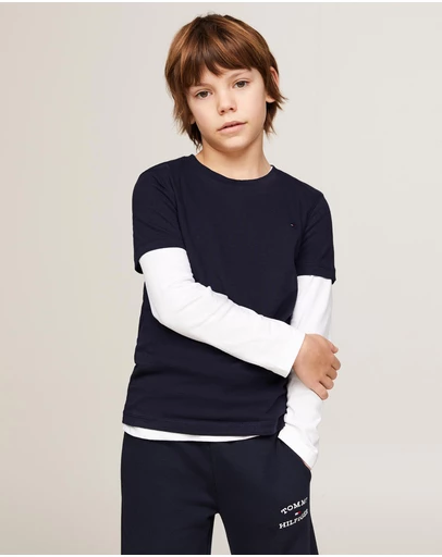 Tommy Hilfiger - Basic Crew Neck Short Sleeve Knit Tee - Teens