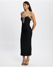Romance by Honey and Beau - Gisella Pearl Detail Midi Dress