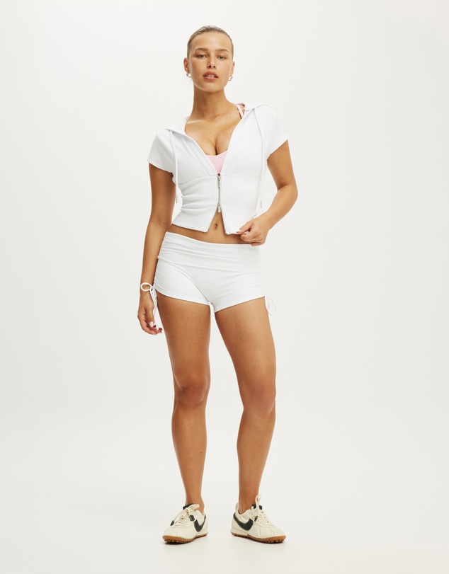 Cotton On Body Active - Sculpt Fleece Cap Sleeve Zip Through Top