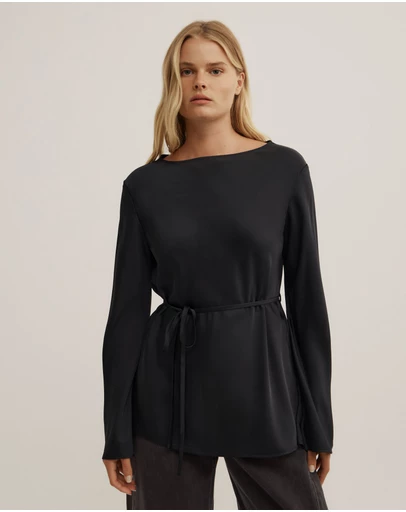 Witchery - Satin Boat Neck Top