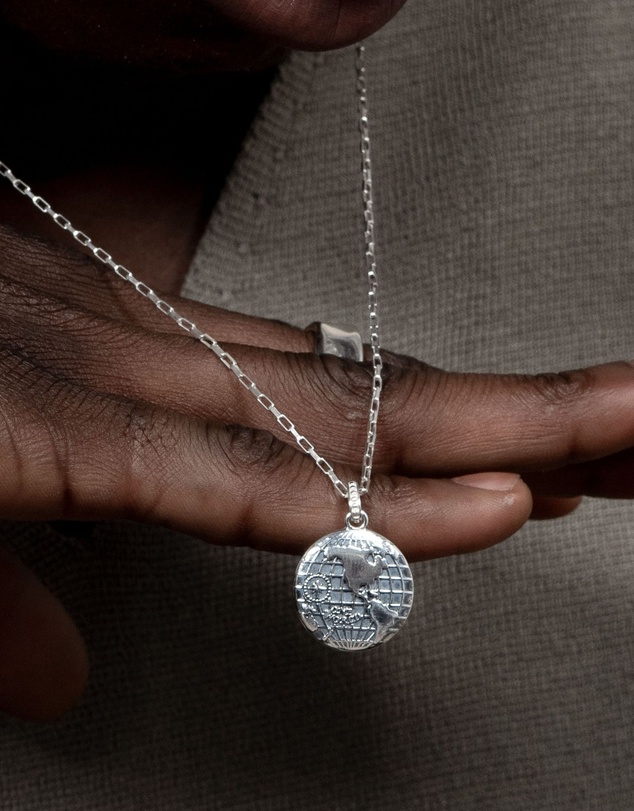 Dower & Hall - Men's One World Talisman Necklace In Sterling Silver