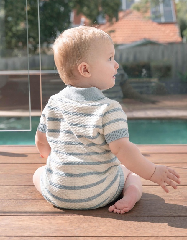 Bebe by Minihaha - Brady Organic Knitted Polo Romper - Babies