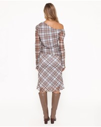 Petal & Pup - Josiana Pencil Skirt - Blue/Brown Plaid