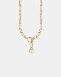 THOMAS SABO - Golden Link Necklace with Ring Clasps and Zirconia