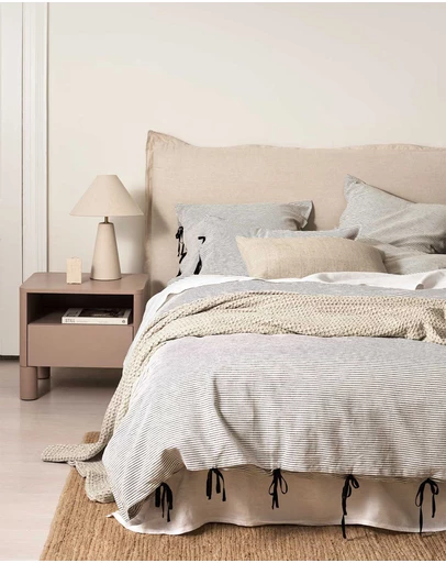 Aura Home - Chambray Mini Stripe Quilt Cover - Smoke