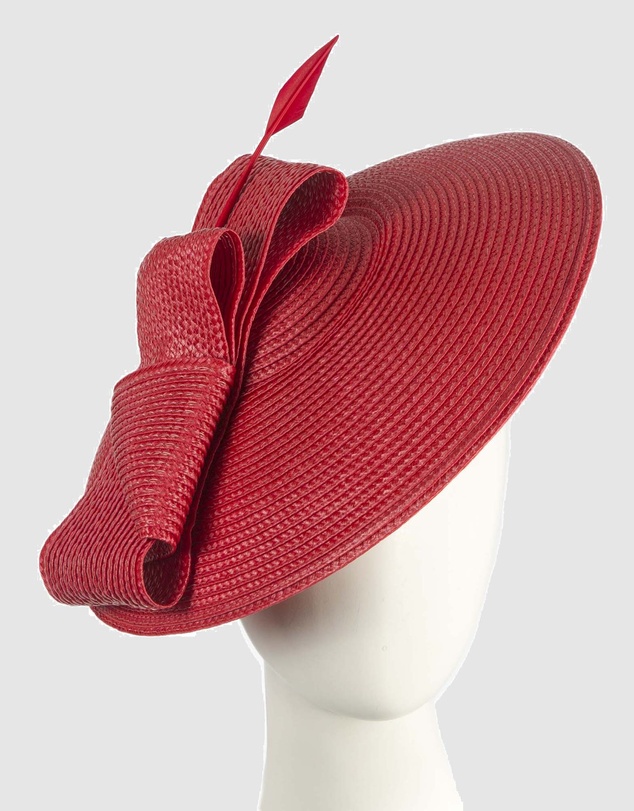 Max Alexander - Saucer Red Racing Fascinator Hat
