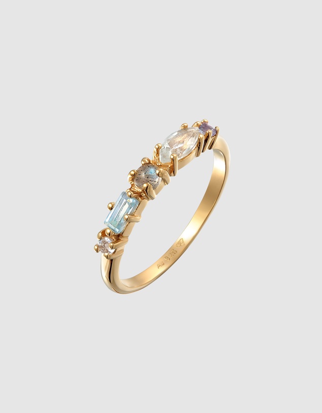 Elli Jewelry - Memoire Garden Ring in Gold-Plated 925 Silver