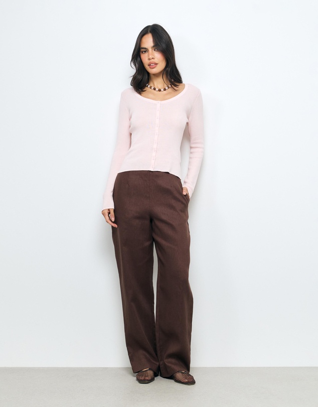 AERE - Lyla Organic Cotton Knit Cardigan