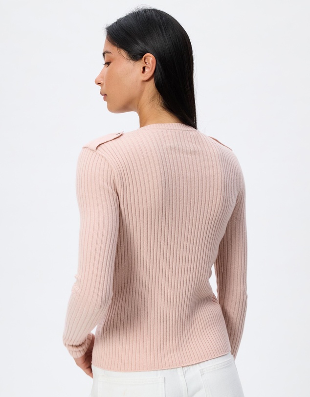 Perfect Moment - Ribbed Henley Knit Top