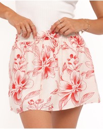 Petal & Pup - Maxima Mini Skirt - Red Floral