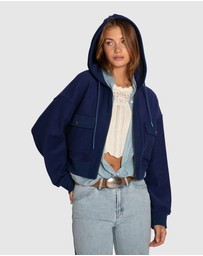 Belle & Bloom - Fireside Cropped Utility Zip Jacket