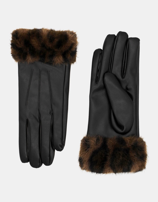 Morgan & Taylor - Gia Faux Leather Gloves in Black
