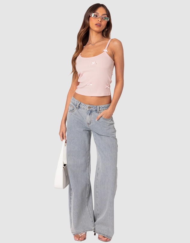 EDIKTED - Emilia ribbed bow tank top