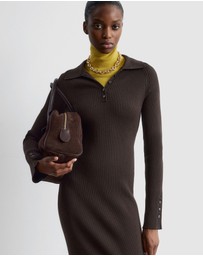 & Other Stories - Rib-Knit Polo Midi Dress