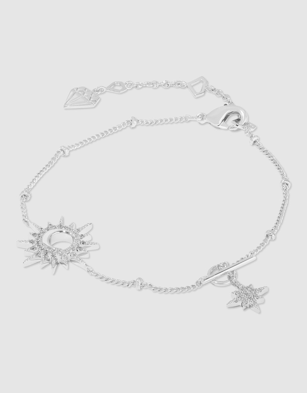 Wanderlust + Co - Sunlit Crescent Silver Bracelet