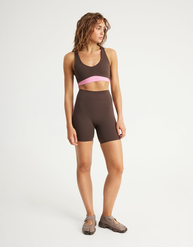 Upstate - Air Sculpt V Racer Crop - Espresso/Floss