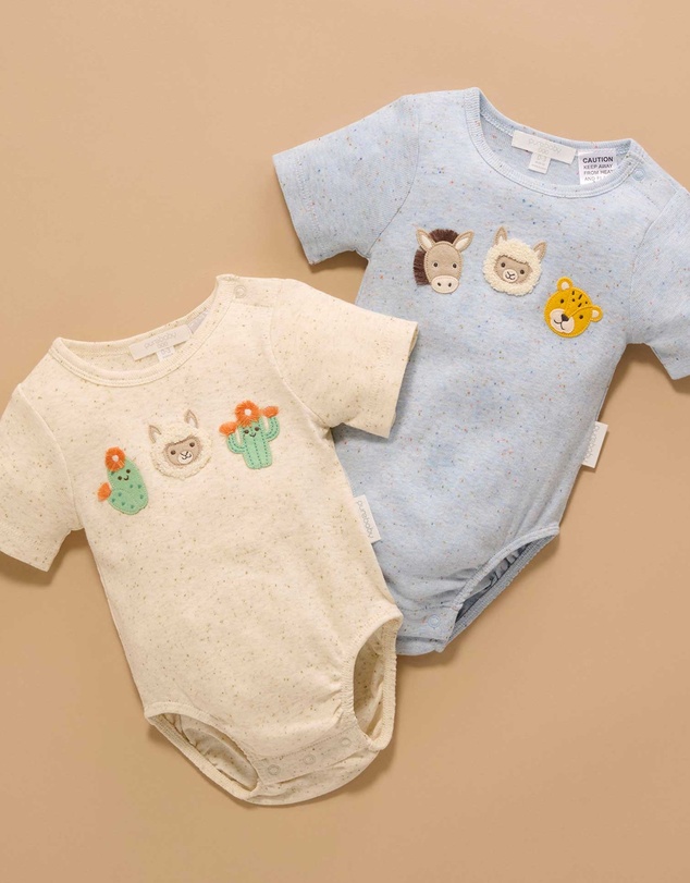 Purebaby - Appliqued Bodysuit -Kids-Babies