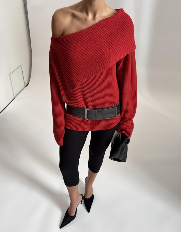 Minima Esenciales - Vireo Cotton Cashmere Blend Off Shoulder Knit Top