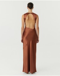 Third Form - Satin Bias Cowl Back Maxi Dress