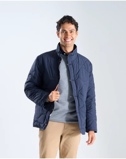 3 Wise Men - 3 Wise Men Quilted Jacket Navy