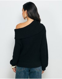 AERE - Leia Off Shoulder Knit Jumper
