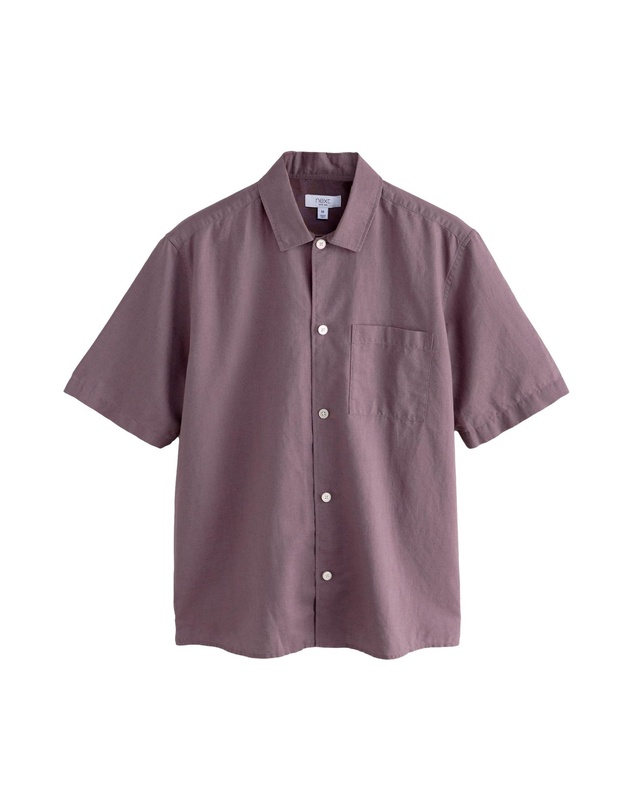 NEXT - Cotton Linen Blend Short Sleeve Shirt Standard Collar