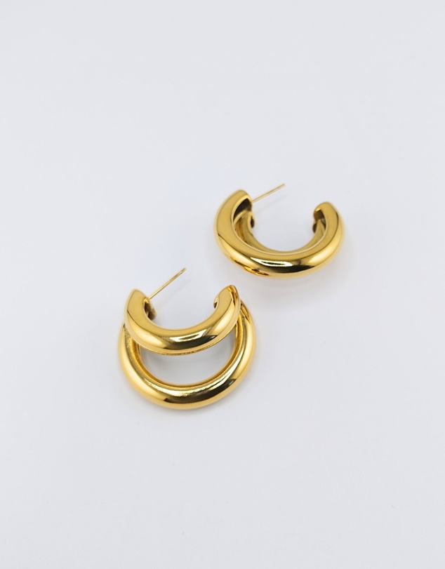 Izoa - Double Hoop Earrings